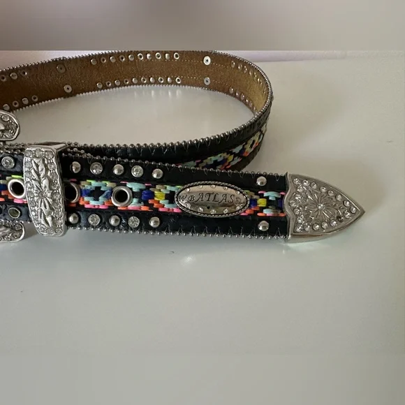 WB Atlas Women’s Cowgirl Gypsy Belt with Aztec Design S - Picture 4 of 10